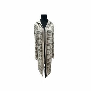 Elegant Striped Hooded Poncho